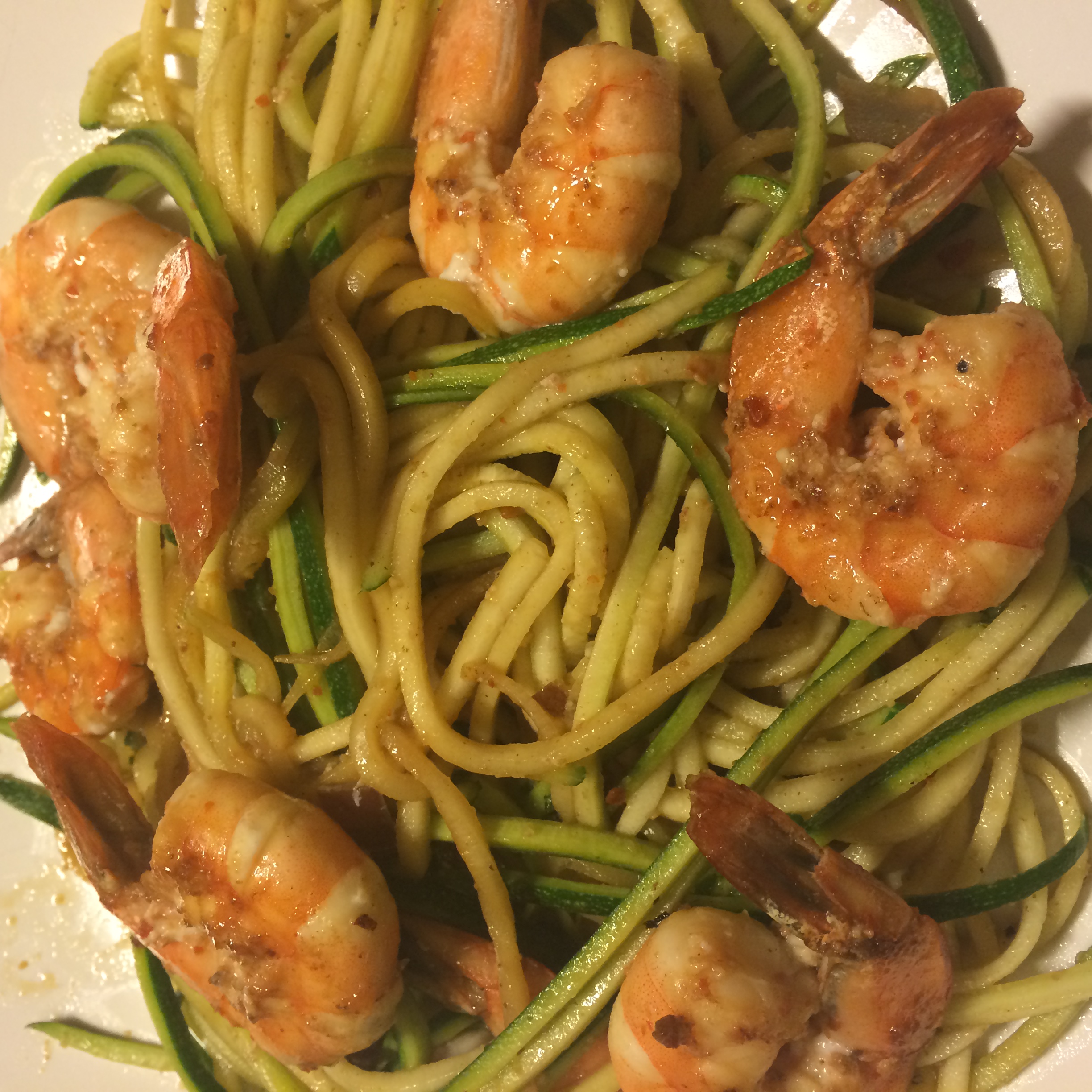 tiger prawns with zoodles